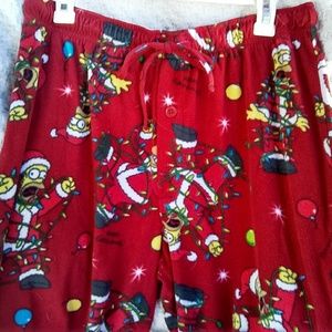 Mens Home Simpsons Christmas PJ Pants lg 36-38